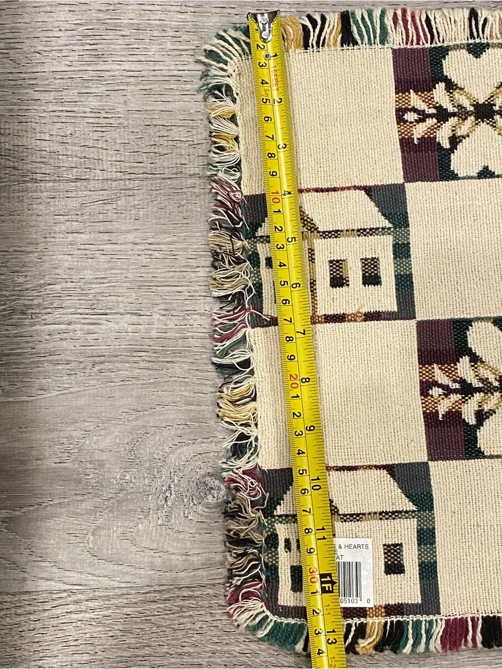 Vintage Park B Smith Woven Tapestry Placemats Set of 6 Houses Hearts